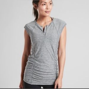 Athleta Pacifica Contoured Heather Athleisure Tank Top in Gray Sz S
